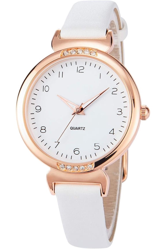 Women's Watch - Accented Leather Strap Analog Display