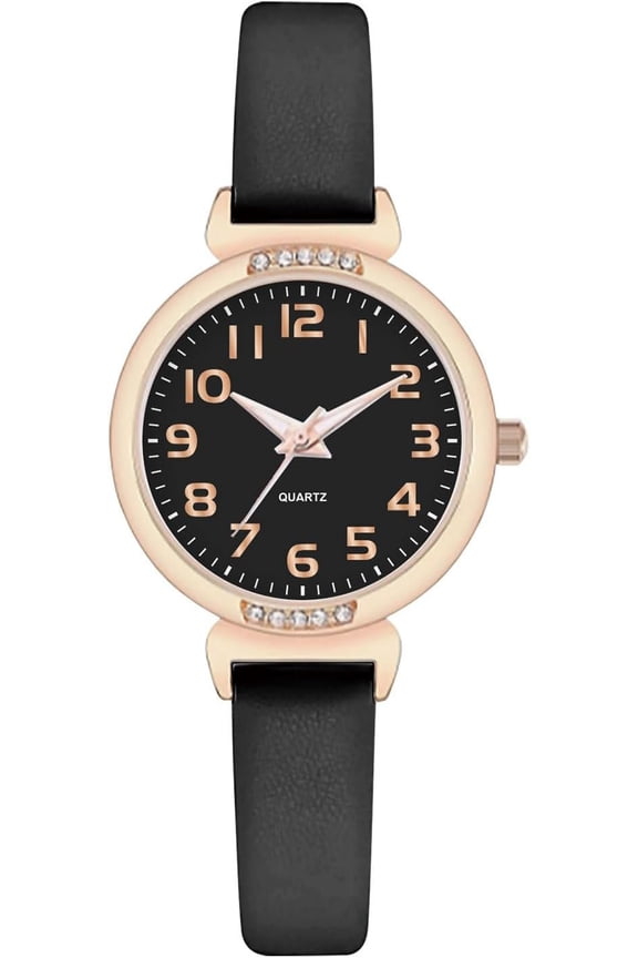 Women's Watch - Accented Leather Strap Analog Display