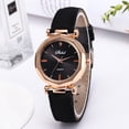 thumbnail image 1 of Women's Watch Fashion Women Leather Casual Watch Luxury Analog Quartz Crystal Wristwatch(Black), 1 of 2