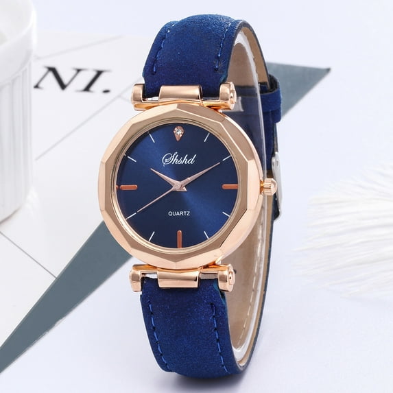 Women's Watch Fashion Women Leather Casual Watch Analog Quartz Wristwatch(Blue)