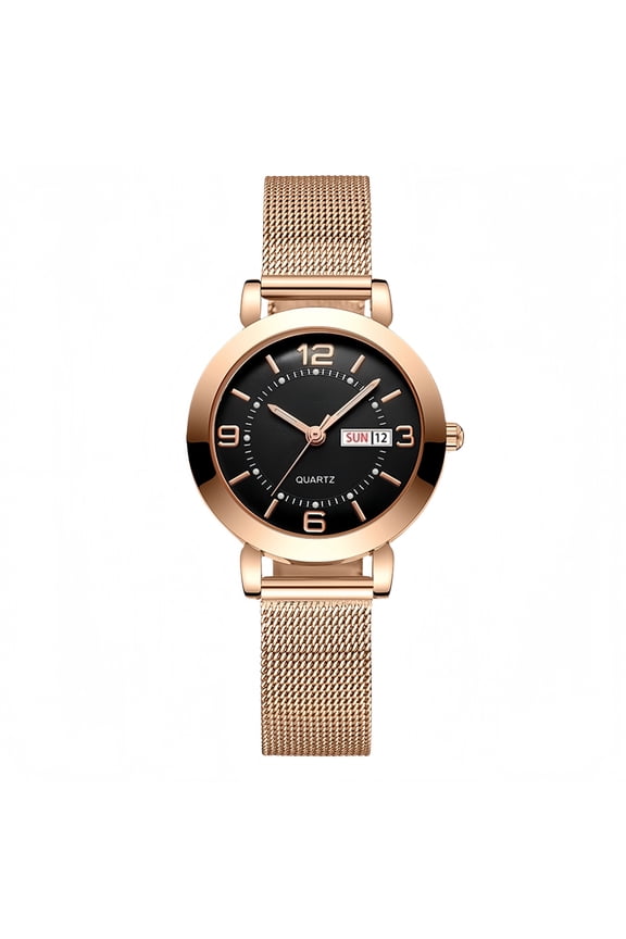 Women's Watch with Stainless Steel Strap, Calendar and Luminous Light