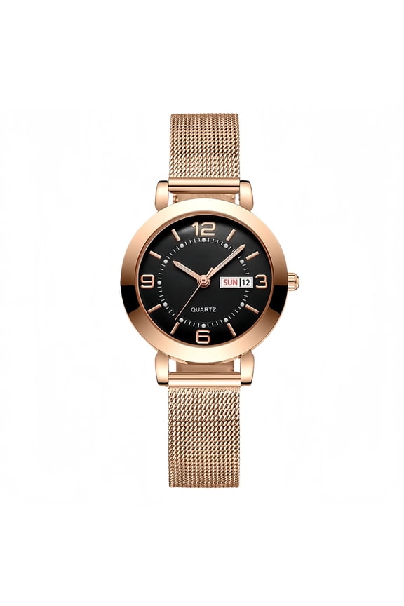 Women's Watch with Stainless Steel Strap, Calendar and Luminous Light