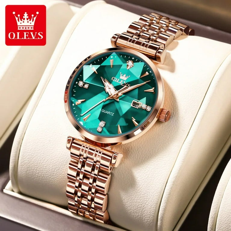 Stainless steel watch with gold jewelry hotsell