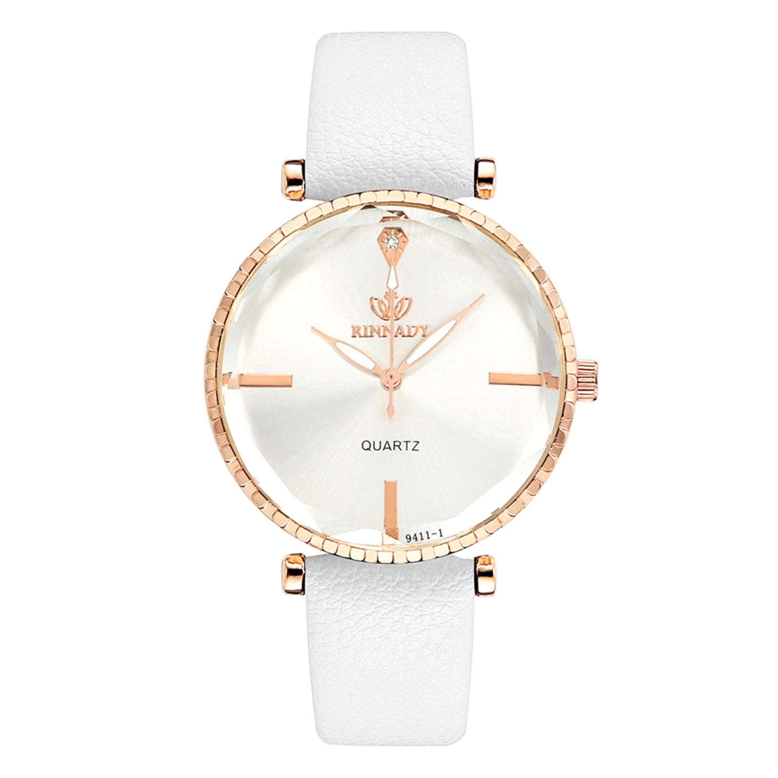 Women s Watches for Ladies Female Wrist Watch Leather Band Thin Minimalist Casual Simple Dress Quartz Analog Rose Gold Diamond Watch Gift for Wife Daughter Sister Walmart