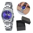 thumbnail image 1 of Women's Watches Waterproof Luminous Calendar Quartz Watch with Stainless Steel Band (Blue), 1 of 6