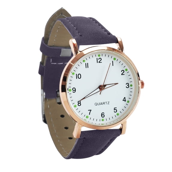 Women's Watches, waterproof Quartz Watch with Luminouse Easy Read Dial, Alloy Material, Leather Watch Band, Vintage Small Face Round Watches,Christmas Gift and Birthday Gift for Ladies,Purple