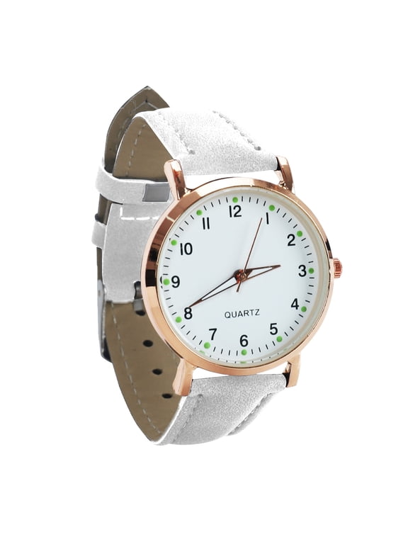 Women's Watches, waterproof Quartz Watch with Luminouse Easy Read Dial, Alloy Material, Leather Watch Band, Vintage Small Face Round Watches,Christmas Gift and Birthday Gift for Ladies, White