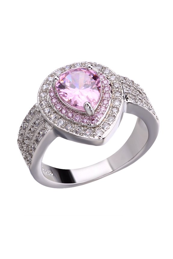 Women's Water Drop Lovely Zircon Ring