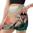 thumbnail image 1 of Women's Watercolor Bird Print High Waist A-Line Mini Skirts Colorful Pleated Short Skirt Trendy E-Girls Streetwear, 1 of 5