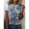 thumbnail image 1 of Women's Watercolour Print T-Shirt Cute Animal Loose Casual Short Sleeve Tee Jacket Top, 1 of 1
