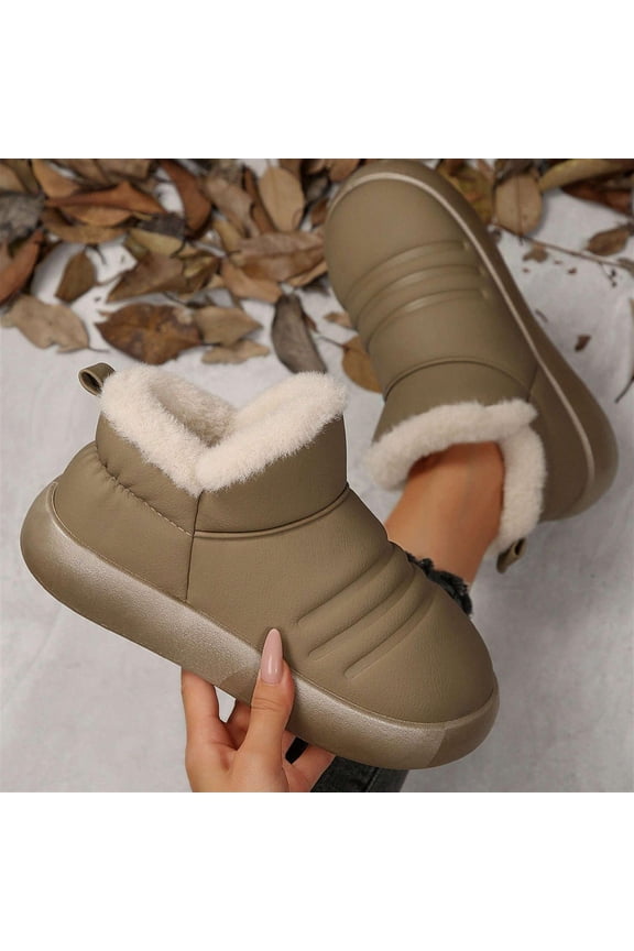 Women's Waterproof Anti-Slip Moccasin Boots with Thick Sole - Indoor & Snow Use
