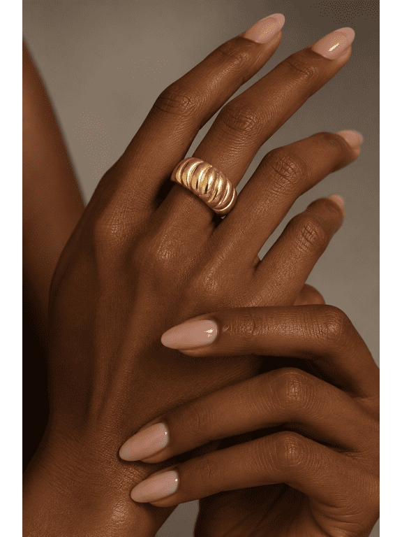 Women's Waterproof Gold-Tone Twisted Braided Signet Ring - Unisex Jewelry for Everyday Wear, Special Occasions, Anniversary Gifting SIZE 9