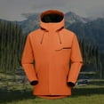 thumbnail image 1 of Women's Waterproof Hooded Jacket with Pockets Zipper Solid Color Outdoor Hiking Clothes Sports Rushing Tops Spring and Winter Coat, 1 of 5