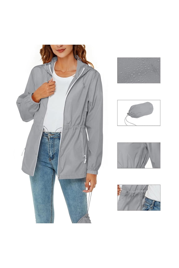 Women's Waterproof Hooded Zipper Jacket - Outdoor Mountaineering Sports Blouse for Hiking and Adventure, Limited Time Offer Under 10 Dollars