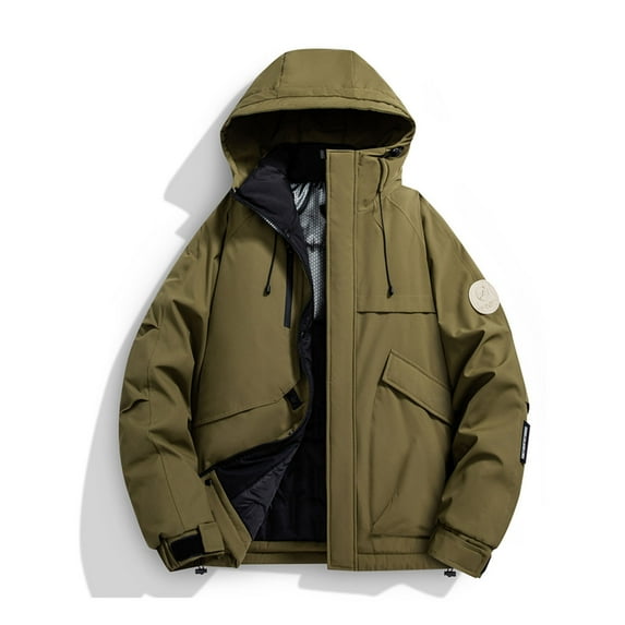 Women's Waterproof Jacket Solid Color Double Pocket Hooded Outdoor Casual Coat
