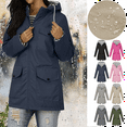 thumbnail image 1 of Women's Waterproof Lightweight Rain Jacket Long Hooded Trench Coats Waterproof Windproof Jackets With Pockets for Outdoor, 1 of 8
