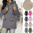 thumbnail image 1 of Women's Waterproof Lightweight Rain Jacket Long Hooded Trench Coats Waterproof Windproof Jackets With Pockets for Outdoor, 1 of 8