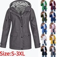 thumbnail image 1 of Women's Waterproof Lined Hooded Jacket, Casual Windproof Coat with Pockets & Adjustable Cuffs, S-3XL, 1 of 8