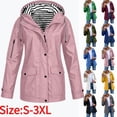 thumbnail image 1 of Women's Waterproof Lined Hooded Jacket, Casual Windproof Coat with Pockets & Adjustable Cuffs, S-3XL, 1 of 8