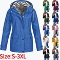 thumbnail image 1 of Women's Waterproof Lined Hooded Jacket, Casual Windproof Coat with Pockets & Adjustable Cuffs, S-3XL, 1 of 7