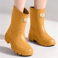 thumbnail image 1 of Women's Waterproof Mid-Calf Rain Boots Lightweight Rubber Garden Shoes with Wide Calf and Anti-Slip Sole for Outdoor Farm Work Yellow 8.5, 1 of 6