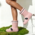 thumbnail image 1 of Women's Waterproof Mid-Calf Rain Boots Slip-On Winter Welly Shoes Pink 3-3.5, 1 of 7