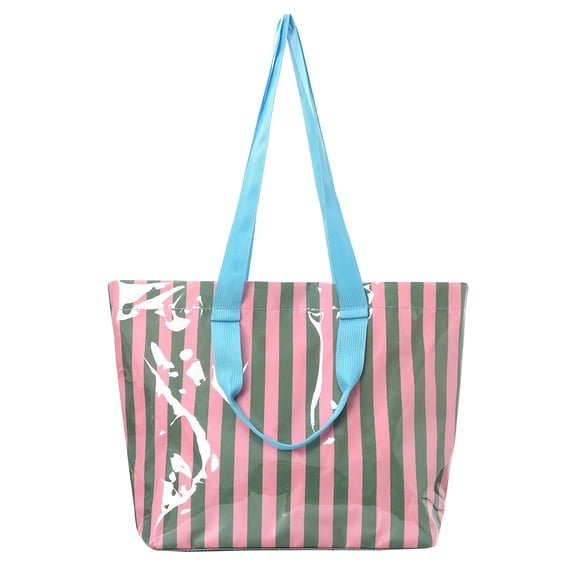 Womenâs Waterproof Tote Bag for Women, Large Stripe Long Handle Oversize Hobo Bag for Travel Work Shopper
