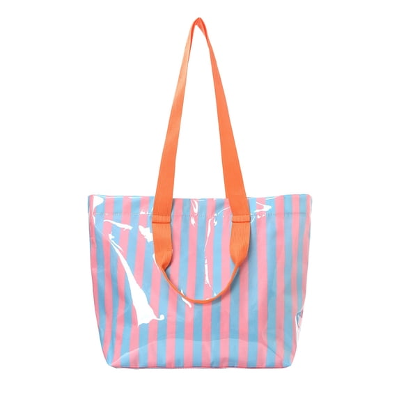 Womenâs Waterproof Tote Bag for Women, Large Stripe Long Handle Oversize Hobo Bag for Travel Work Shopper