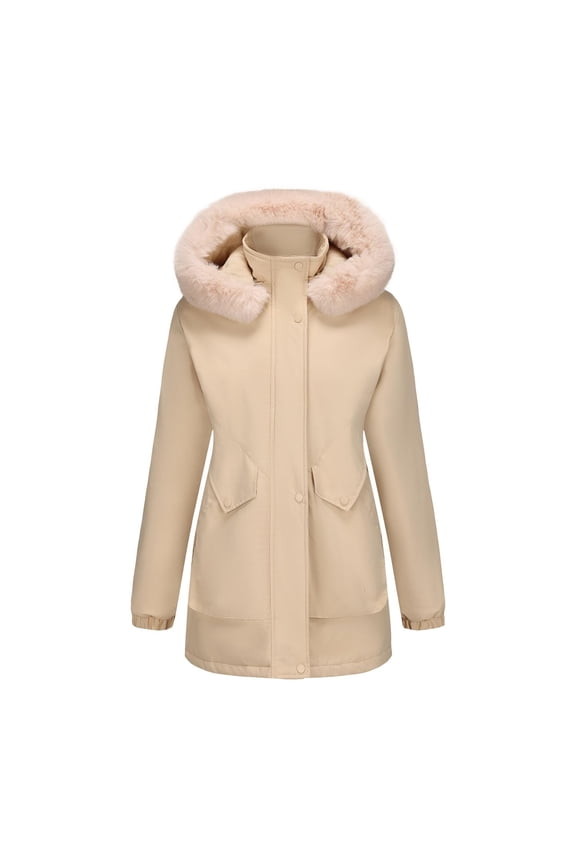 Women's Waterproof Parka Winter Outerwear Jacket Soft Warm Windbreak Snow Coat Long Down Alternative Puffer