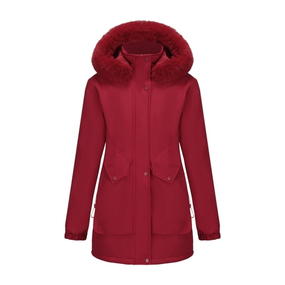 Women's Waterproof Parka Winter Outerwear Jacket Soft Warm Windbreak Snow Coat Long Down Alternative Puffer