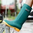 thumbnail image 1 of Women's Waterproof Rain Boots - High-Cut, Casual, PVC Material, Non-Slip Sole, Perfect for Spring and Summer Outdoor Wet Weather Green, 1 of 4