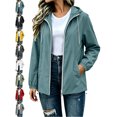 thumbnail image 1 of Women's Waterproof Rain Jacket Hooded Full Zip Long Sleeve Windproof Casual Outdoor Winter Jacket, 1 of 9