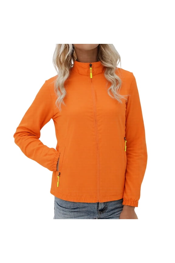 Women's Waterproof Rain Jacket Lightweight Athletic Running Track Jackets Rain Shell for Cycling Running Biking Workout Jacket