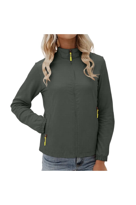 Women's Waterproof Rain Jacket Lightweight Athletic Running Track Jackets Rain Shell for Cycling Running Biking Workout Jacket
