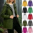thumbnail image 1 of Women's Waterproof Rain Jacket Lightweight Raincoat Hooded Hiking Jacket Softshell Windbreaker S-5XL Yellow, 1 of 8