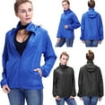 thumbnail image 1 of Women's Waterproof Rain Jacket Lightweight Raincoat Hooded Windbreaker With Pockets for Hiking Travel Outdoor, 1 of 7