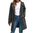 thumbnail image 1 of Women's Waterproof Rain Jacket Long Raincoat Hooded Zip Up Outdoor Lightweight Trench Coat Windbreaker Jacket with Pockets (XL, Dark Gray), 1 of 6