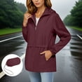 thumbnail image 1 of Women's Waterproof Rain Jacket with Hood Lightweight Windproof Raincoat Long Sleeve Zipper Pockets Packable Outdoor Hiking Jacket, 1 of 8