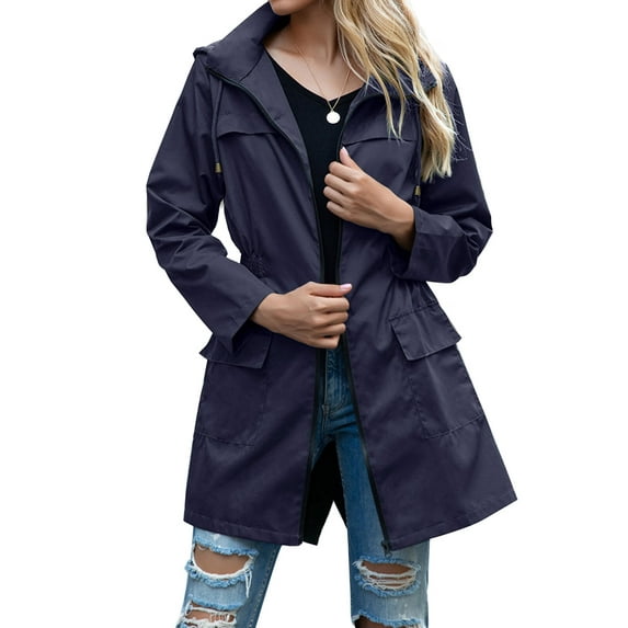 Women's Waterproof Rain Jackets Lightweight Rain Coats Outdoor Hooded Windbreaker Raincoats Alsol Lamesa