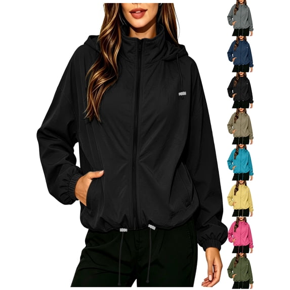 Women's Waterproof Rain Jackets Oversized Long Sleeve Hiking Fall Winter Jacket