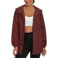 thumbnail image 1 of Women's Waterproof Raincoat Lightweight Rain Jacket Hooded Softshell Windproof with Zip Pockets for Hiking Outdoor Activities, 1 of 7