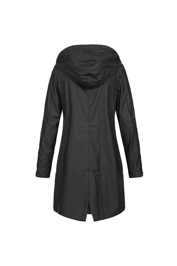 Women's Waterproof Raincoat, Long Hiking Jacket, Outdoor Windbreaker, Plus Size Jacket, Trekking Raincoat, Casual Wear, Windproof Coat Black L
