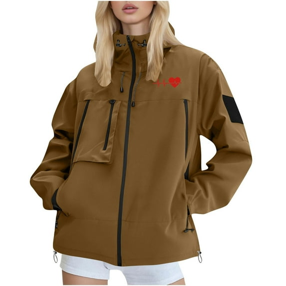 Women's Waterproof Raincoat Plus Size Men Water Proof Breathable Thin Bicycle Travel Cycling with Hood Hooded Windbreaker Plus Size Brown S-2XL