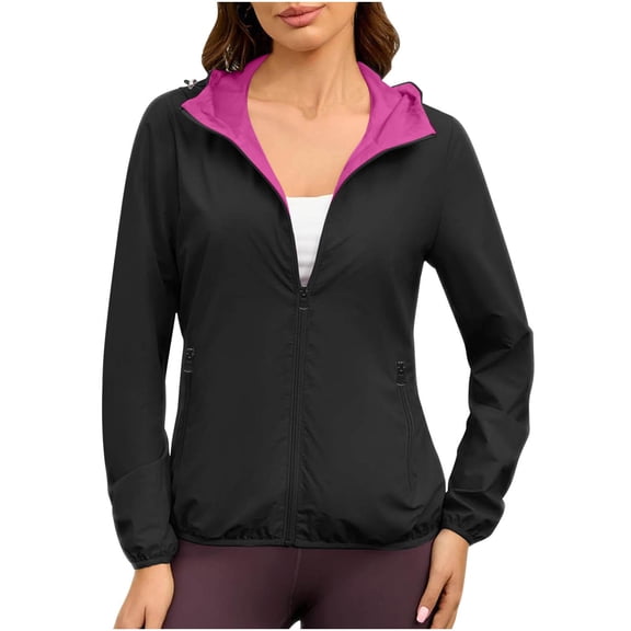 Women's Waterproof Raincoat Plus Size Rainproof Worn Out Loose Long Sleeve Casual Outwear Hooded Windbreaker Plus Size Black S-2XL