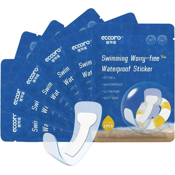 Women's Waterproof Sanitary Pads for Swimming, Skin-Friendly Prevention for Swimming & Daily Activities, Reusable Adhesive Patches - 6 PCS