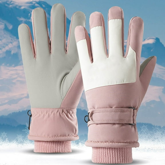 Women's Waterproof Ski Gloves with Touchscreen Function, Warm Winter Gloves for Cold Weather, Anti-Slip Grip Windproof Gloves for Skiing and Snowboarding, Durable Wear-Resistant Gloves Light Blue