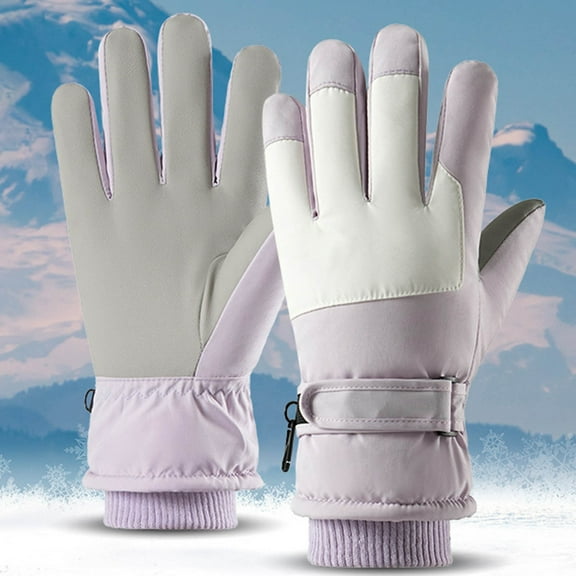 Women's Waterproof Ski Gloves with Touchscreen Function, Warm Winter Gloves for Cold Weather, Anti-Slip Grip Windproof Gloves for Skiing and Snowboarding, Durable Wear-Resistant Gloves Sky Blue