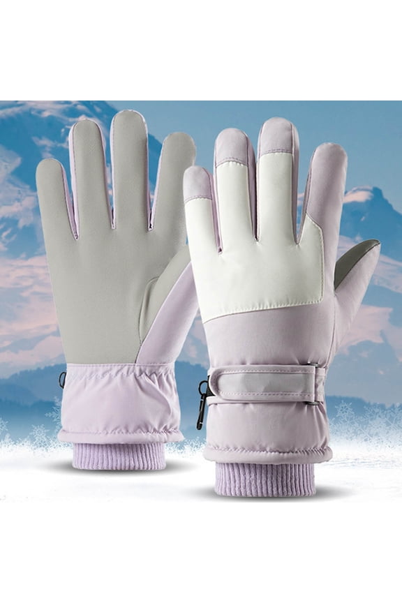 Women's Waterproof Ski Gloves with Touchscreen Function, Warm Winter Gloves for Cold Weather, Anti-Slip Grip Windproof Gloves for Skiing and Snowboarding, Durable Wear-Resistant Gloves Sky Blue
