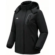 Women's Winter Coats Snow Ski Jacket Waterproof Windproof Faux Fur Lined Winter Jacket Parka, Black L