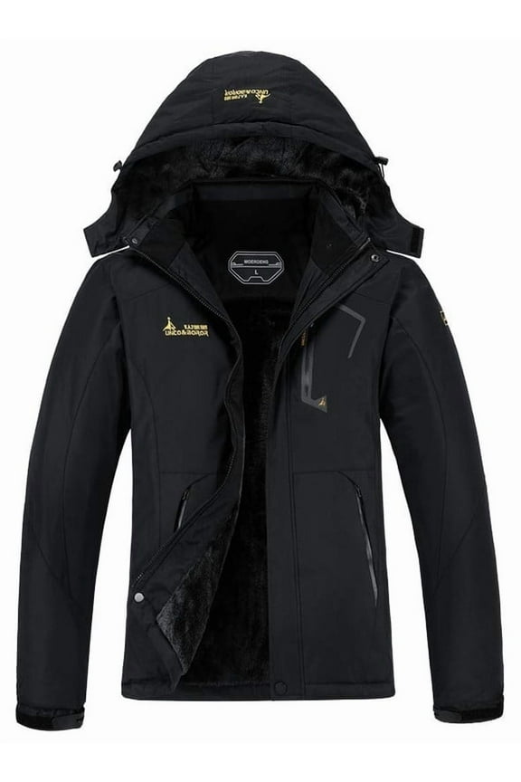 Women's Winter Coats Snow Ski Jacket Waterproof Windproof Faux Fur Lined Winter Jacket Parka, Black L